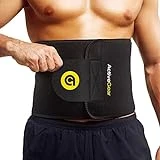 ActiveGear Premium Waist Trimmer Belt Slim Body Sweat Wrap for Stomach and Back Lumbar Support (Yellow, Large: 9' x 46')