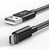 6amLifestyle 16Ft PS4 Controller Charger Charging Cable, Nylon Braided Extra Long Micro USB 2.0 High Speed Data Sync Cord Compatible for Playstaion 4, PS4 Slim/Pro, Xbox One S/X Controller, Black