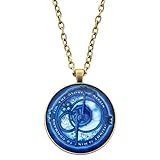 Glowing In Dark Vintage Amulet Pendant Necklace Toys Jewelry Bronze Color Chain for Childrends Women Men Gifts, D-40MM