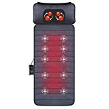 COMFIER Massage Mat, Full Body Heating Massage Pad with Movable Shiatsu Neck Massage Pillow, 10 Vibrating Motors & 4 Heating Pad, Neck,Shoulder Back Massager,Christmas Gifts for Men Dad