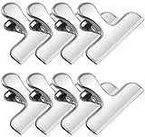 Chip Clips, 8 Pack Stainless Steel Chip Clips, Chip Clips Bag Clips Food Clips, Bag Clips for Food, Clips for Food Packages, Chip Bag Clips - Air Tight Seal, Heavy Duty Snack Clips Kitchen Clips