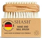 Since 1869 Hand Made in Germany - Natural 100% Natural Boar Bristle Nail Brush - Gently Removes Dirt and Grime for Clean Hands - Exfoliates Skin for Soft, Smooth Texture, Wood (Olive)