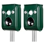 FAYINWBO Latest in 2022 Outdoor Ultrasonic Animal Repeller. Solar Animal Repellent.with Flashing LED Lights, Siren Expelled Cats, Dogs, Rac Green