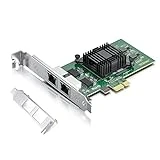 Gigabit Dual NIC with Intel 82576 Chip, 1Gb Network Card Compare to Intel E1G42ET NIC, 2 RJ45 Ports, PCI Express 2.1 X1, Ethernet Card with Low Profile for Windows/Windows Server/Linux