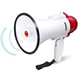 Croove Megaphone Bullhorn | Bull Horn Loud Speaker with Siren | 30 Watt Lightweight Mega Phone | 800 Yard Voice Range with Siren & Cheering for Kids and Adults
