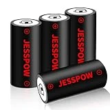 JESSPOW CR123A Lithium Batteries, CR123A Rechargeable Batteries 3.7V for Arlo Cameras VMC3030 VMK3200 VMS3330 3430 3530 and Flashlight Polaroid Microphone - 4 Pack