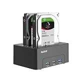 MAIWO Dual Bay Hard Drive Docking Station with Offline Clone for 2.5 3.5 Inch SATA HDD/SSD, Support HUB Extension 3X USB 3.0 Ports, 36TB Capacity, External Hard Disk Duplicator Cloner