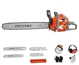 PROYAMA 68CC 2-Cycle Top Handle Gas Powered Chainsaw 24 Inch 20 Inch Petrol Handheld Cordless Chain Saw for Tree Wood Cutting