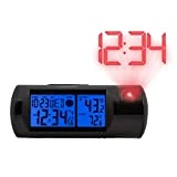 La Crosse Technology 616-143 Projection Alarm Clock with Backlight with in/Out Temp, 7.09' L x 2.87' H, Black