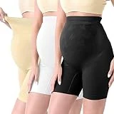 SUNNYBUY Women Maternity Shapewear for Dresses Seamless Mid-Thigh Pregnancy Shapewear Support-BlackNudeWhite-XL