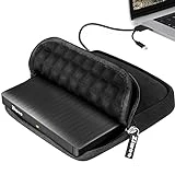 External CD DVD Drive USB 3.0 Type-C DVD Player Recorder Portable CD DVD +/-RW Disk Drive CD ROM Burner Rewriter with Protective Carrying Case for Laptop Desktop PC Mac Windows Linux OS MacBook