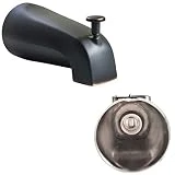 SENTO Oil Bronze Universal Bathroom Tub Spout with Diverter, Durable Heavy Duty Metal Bathtub Faucet with Shower Diverter - 4 Inches 1/2' IPS Inside Thread, Oil-Rubbed Bronze
