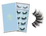 DYSILK Eyelashes False Lashes - Mink Lashes 5 Pairs 6D Fake Eye Lashes Natural Look - Wispy Eyelashes Strip Lash Faux Mink Lashes False Eyelashes Extensions Kit | 001-15mm