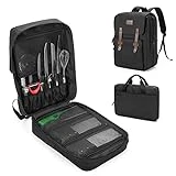 samdew Large Chef Backpack & Knife Bag, Knife Backpack and Chef Bag with Lock Hole, Knife Carrier Chef Utensil Case with Multiple Pockets & Slots for Kitchenware, Patent Design (Knife Not Included)
