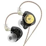 KZ EDX PRO in Ear Monitor IEM Wired Earbuds, Ear Buds HiFi Stereo Sound Earphones with 1DD New 10mm Dynamic Driver Noise Cancelling Headphone with Detachable Cable (Black with Mic)
