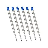 Blue Ink Refills (6pcs), Replaceable Ballpoint Pens Refills, 1mm Medium Tip - Blue