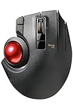 ELECOM EX-G Pro Trackball Mouse, Wired, Wireless, Bluetooth, 3 Types Connection, Thumb Control, 8-Button Function, Ergonomic Design, 34㎜ Smooth Red Ball, Windows11, macOS (M-XPT1MRXBK)