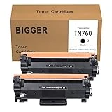 Bigger Compatible Toner Cartridge Replacement for Brother TN 760 TN 730 TN760 TN730 to use with HL-L2350DW HL-L2395DW HL-L2390DW HL-L2370DW MFC-L2750DW MFC-L2710DW DCP-L2550DW Printer (2 Black)