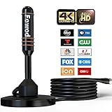HD Digital TV Antenna Small Indoor Outdoor Antennas Includes Magnetic Base and 360° Reception Support Smart 4K 1080P Fire and All Older TV's HDTV Television for Free Local Channels -10ft Coax Cable