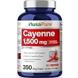 NusaPure Cayenne Pepper 1500mg Per Caps | 350 Veggie Capsules | Vegetarian, Non-GMO & Gluten-Free