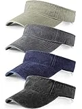 4 Pieces Sun Visor Sun Sports Adjustable Visor Sport Wear Athletic Visor Golf Hat for Men Women Multicoloured