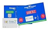 Kroger Wireless Prepaid SIM Card with Removal Tool for 4G LTE or 5G Phones, Unlimited U.S. Cell Phone Plans from $15 per Month with Text, Talk, and Data, Includes 4X Fuel Points