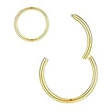 ORANGELOVE Gold Nose Rings 18 Gauge Cartilage Helix Tragus Daith Rook Earrings Piercing Jewelry Septum Clicker 7mm Nose Hoop Ring
