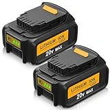 2PACK 20V 6000mAh Replacement Battery for Dewalt 20V Battery Max DCB206 DCB204 DCB203 DCB200-2 DCB201 DCB180 Lithium Battery Compatible with Dewalt Battery 20V Tools Compatible with Dewalt 20V Yellow