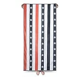 cabanana Large Oversized Beach Towels - Fluffy 70 x 35 Inch Velour Star Striped Pool Towel, Plush Cabana Cotton Summer Swim Towel (Orange)