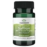 Swanson Full Spectrum Saffron (Whole Ground Stigmas)-Herbal Supplement Promoting Natural Mood Support & Stress Management - Organic Spanish Saffron Supplement-(60 Veggie Capsules, 15mg Each)