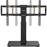 Perlegear Swivel TV Stand Mount, Universal TV Stand for 37-80 inch TVs, Height Adjustable Tabletop TV Stand Holds up to 99 lbs, Preassembled InstaMount Front Support, Max VESA 600x400mm, PGTVS28