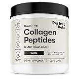 Perfect KETO Collagen Powder with MCT Oil, Grassfed, GF, Multi Supplement, Vanilla 11.07 Oz