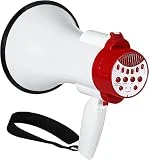 PlayRoute Megaphone Bullhorn | 30-Watt Bull Horn Speaker with Bluetooth Connection | Megaphone with Siren & Whistle Plus Voice Changer for Adults | Blow Horn Loud Speaker with Record & Play