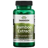 Swanson Bamboo Extract for Hair and Nails Silica Supplement Supports Collagen 300 mg 60 Veggie Capsules