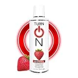 Turn On Strawberry Flavored Lube 8 Ounce Premium Personal Lubricant, Long Lasting Formula for Condom Safe Vegan Ph Balanced Hypoallergenic & Paraben Free Intimacy, Oral Lube for Men & Women