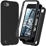 iPod Touch 7th/6th/5th Generation Case, iPod Touch case, Shockproof Silicone Case [with Built in Screen Protector] Full Body Heavy Duty Rugged Defender Cover Case for iPod Touch 7/6/5 (Black)