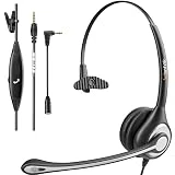 Wantek Cell Phone Headset Mono with Noise Canceling Mic, Wired Computer Headphone for iPhone Samsung Huawei HTC LG ZTE BlackBerry Smartphones and Laptop PC Mac Tablet with 3.5mm Jack(F600J35)