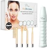 NuDerma Portable Handheld High Frequency Skin Therapy Wand Machine w/Neon – Anti-Aging - Skin Tightening - Wrinkle Reducing - Dark Circles – Clarifying - Hair & Scalp Stimulator