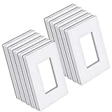 [10 Pack] BESTTEN Screwless Decorator Wall Plate, 1-Gang Gloss Decor Outlet Cover, Decorative Switch Plate, USWP6 Snow White Series, H4.69” x W2.91”, for Dimmer, GFCI, USB Receptacle