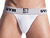 Men's Gym Workout Jockstrap with 2' Waistband (White, Medium, 1-Pack)