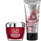 Olay Face Wash Regenerist Advanced Anti-Aging Pore Scrub Cleanser (5.0 Oz) and Micro-Sculpting Face Moisturizer Cream (1.7 Oz) Skin Care Duo Pack, Total 6.7 Ounces Packaging may Vary