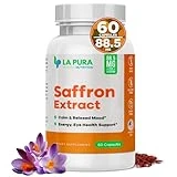 LaPura Pure Saffron Extract 88.5 mg Supplement, 60 Capsules – Natural Mood & Energy Booster, Eye & Heart Health, Supports Healthy Metabolism & Weight Management - Non-GMO, Gluten-Free, Made in USA