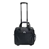 Preferred Nation Rolling Laptop Computer Case Wheeled Trolley Bag Fits 15.4' Laptop | TSA Approved Carry On, Locking Handles Skate Wheels. Black