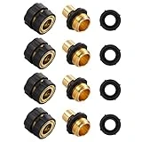 AnnYun Quick Connect Garden Hose Fittings, Premium 3/4 Inch Garden Hose Quick Connect, 4 Set Male and Female Quick Release Hose Connectors, Easy Connect No-Leak Garden Hose Quick Connector