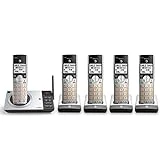 AT&T CL82507 DECT 6.0 5-Handset Cordless Phone for Home with Answering Machine, Call Blocking, Caller ID Announcer, Intercom and Long Range, Silver