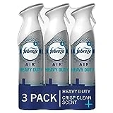 Febreze Air Freshener Spray/Deodorizer Odor Fighter Spray For Strong Odors, Heavy Duty Crisp Clean Scent, 8.8 Oz (Pack of 3), Bathroom Air Refresher