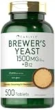 Carlyle Brewers Yeast Tablets with Vitamin B12 | 500 Count | 1500mg | Non-GMO & Gluten Free