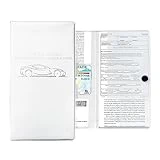 Augeny Car Registration and Insurance Holder, Essential Auto Card Document Glove Box Organizer with Closure, Premium Vehicle Interior Accessories Perfect for Most Cars(Small Car,White)