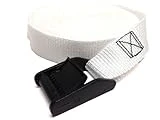 SGT KNOTS Polyester Webbing Twin Bed Connector - Metal Buckle King Bed Strap, Safe and Secure (1' Wide - White)