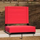 Flash Furniture Grandstand Portable Stadium Seat for Bleachers or Benches, Folding Padded Stadium Chair with Carrying Handle, 500 lb. Weight Capacity, Red